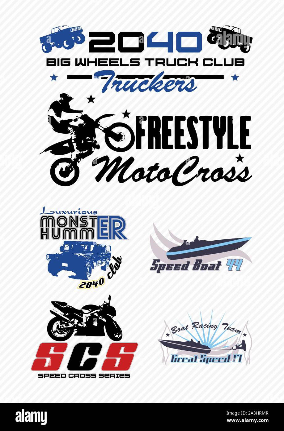 Extreme Sports Set flache isolierte Vector Illustration Stock Vektor