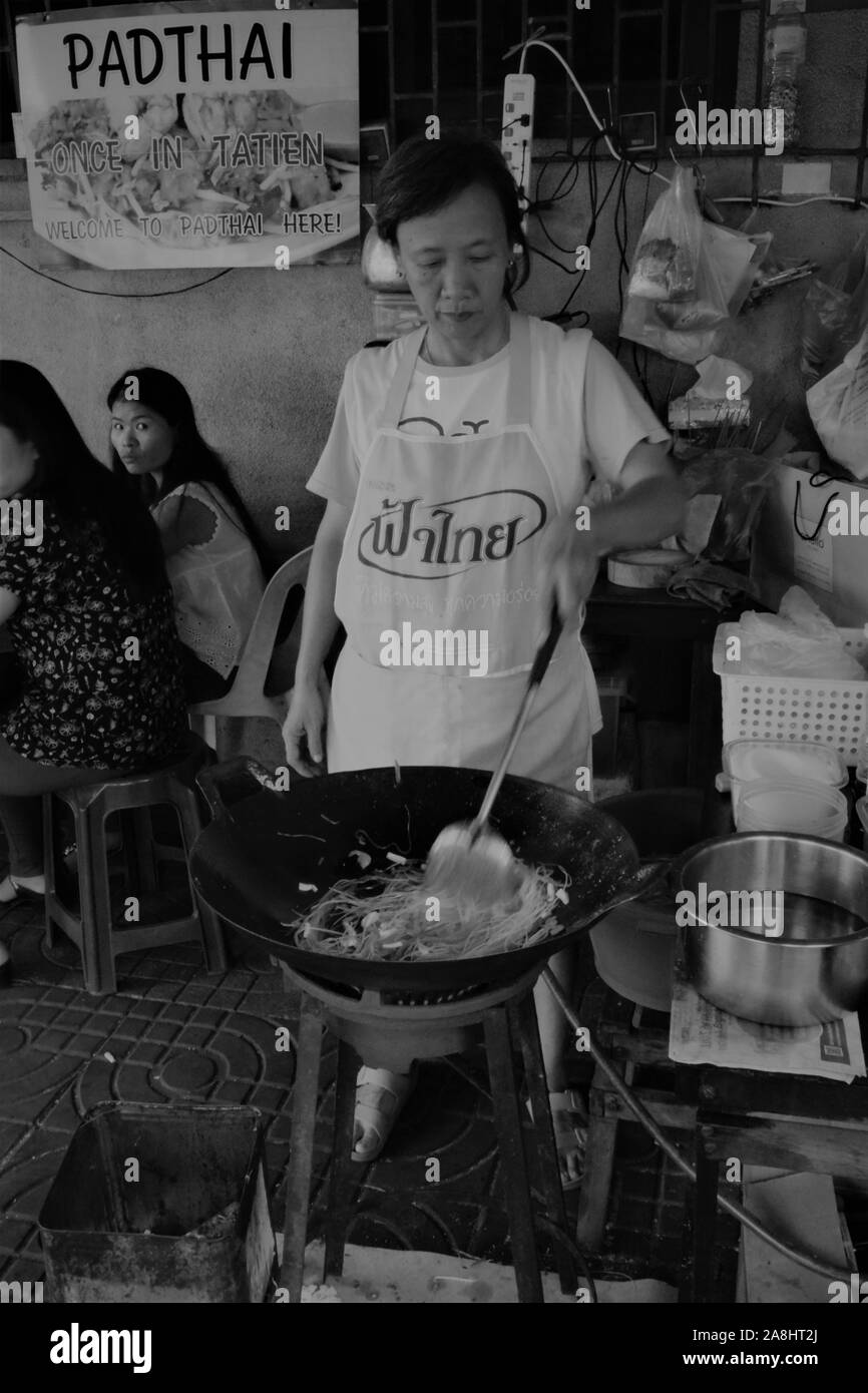 Die Sehenswürdigkeiten von fantastischen Street Food rund um Thailand Stockfoto