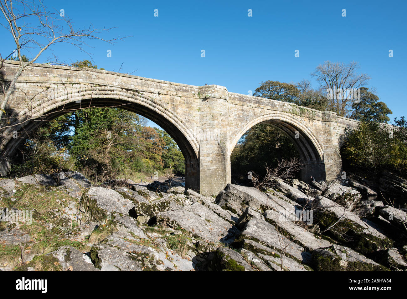 Devils Bridge über den River Lune Kirby Lonsdale North Yorkshire Dales UK Stockfoto