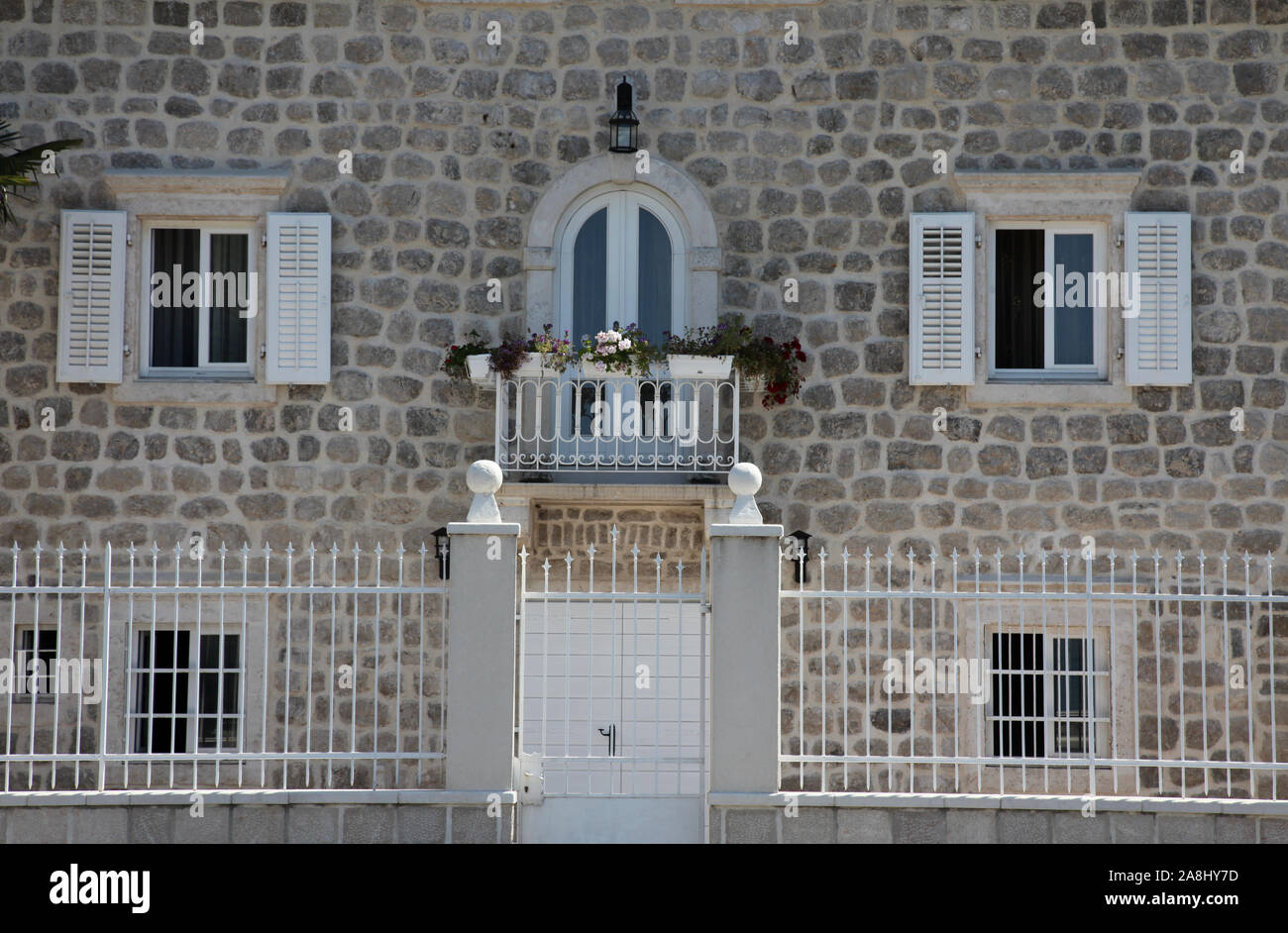 Mediterranes Haus in Perast, Montenegro Stockfoto