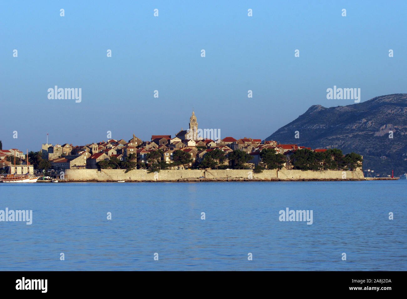 Korcula. Kleine Insel-Stadt in der Nähe von Dubrovnik in Kroatien. Stockfoto