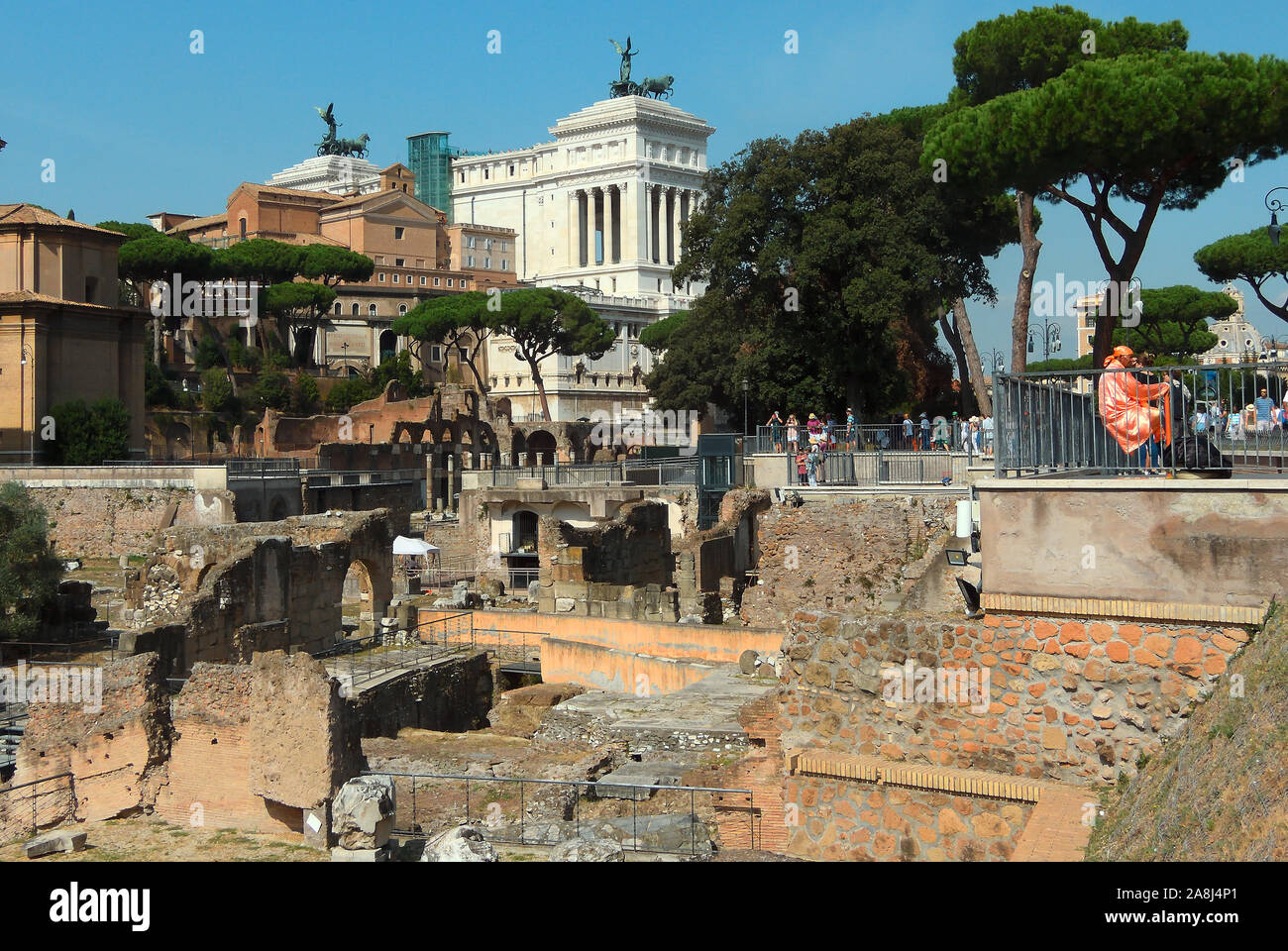 Forum Romanum im Zentrum der alten Roma in der italienischen Hauptstadt Rom - Italien. Stockfoto