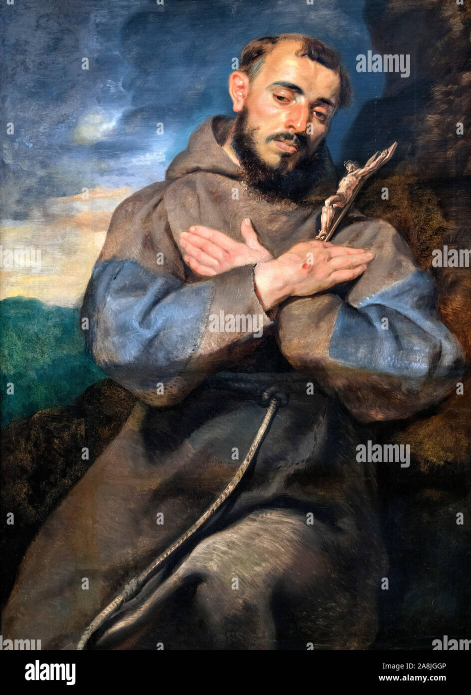 Der hl. Franziskus in der Meditation von Sir Peter Paul Rubens (1577-1640), Öl auf Leinwand, 1615 Stockfoto