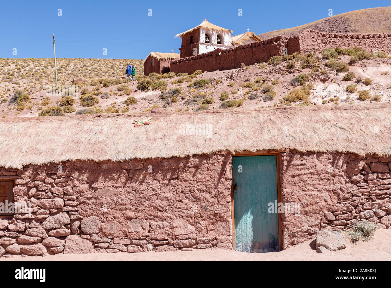 Machuca Dorf in der Nähe von Gayser del Tatio, Atacama-wüste, Chile Stockfoto