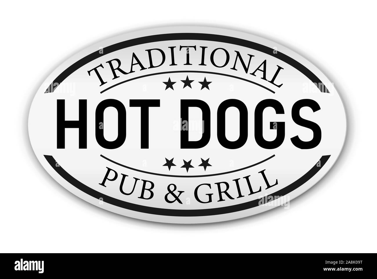 Traditionelle Hot dogs Pub & Grill design Vector Illustration Stock Vektor