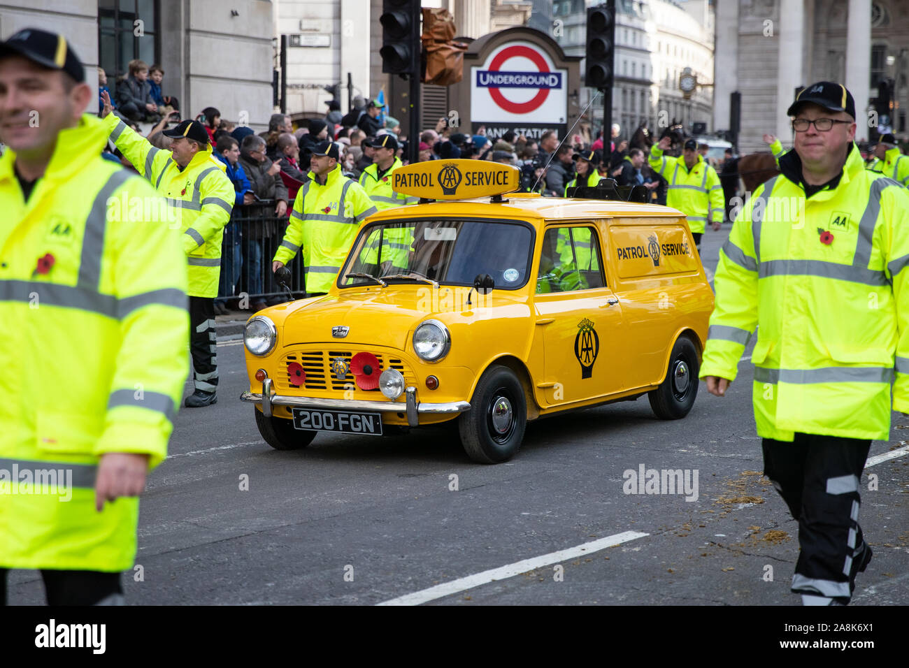 Ausführende von AA Patrol Service nehmen an des Herrn Bürgermeister zeigen in der Londoner City. PA-Foto. Bild Datum: Samstag, November 9, 2019. Photo Credit: Aaron Chown/PA-Kabel Stockfoto