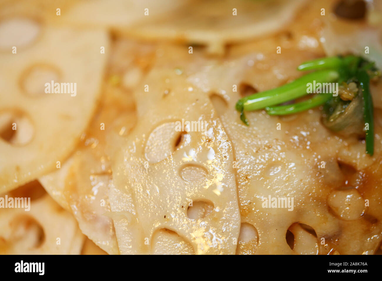 Closeup kaltes Gericht Kombination auf Lotus root-Bild Stockfoto