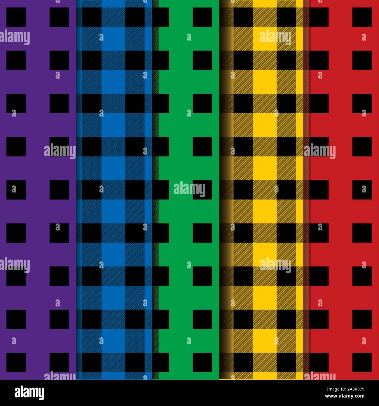 Buffalo plaid Holzfäller tartan nahtlose Muster im Vektorformat. Stock Vektor