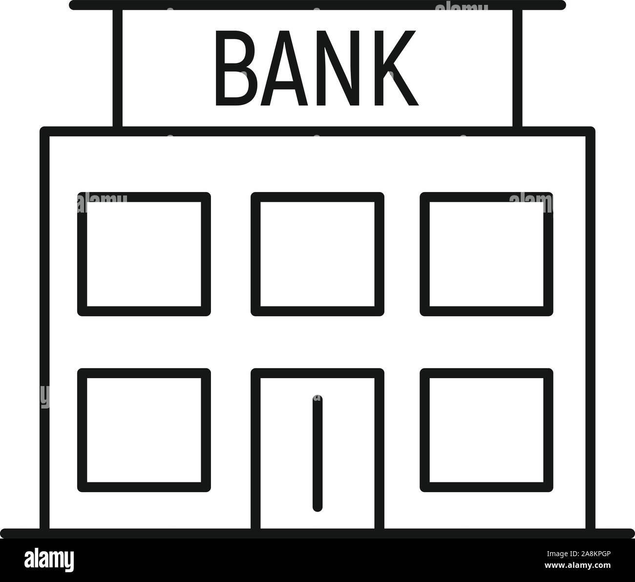 Bank Gebäude Symbol. Umrisse Bank Gebäude vektor Symbol für Web Design auf weißem Hintergrund Stock Vektor