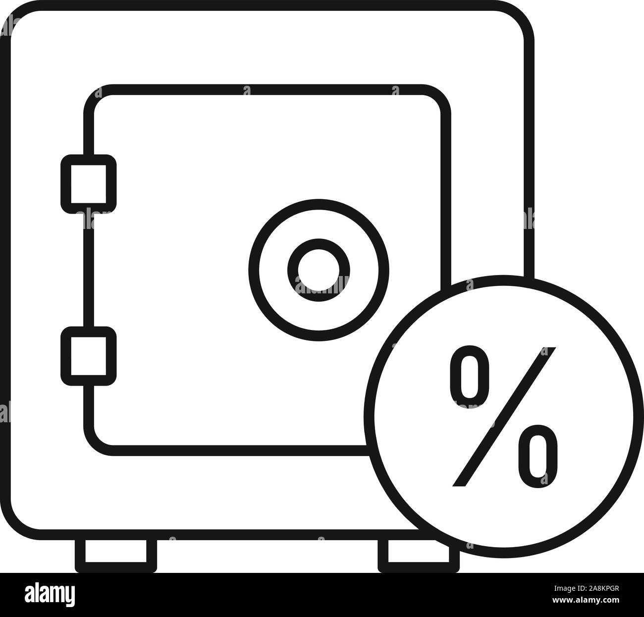 Geld sicher Symbol. Umrisse Geld sicher Vektor Symbol für Web Design auf weißem Hintergrund Stock Vektor