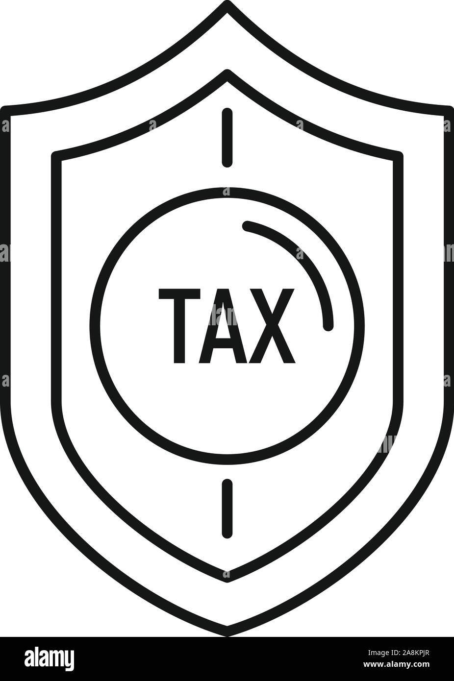 Tax Shield Symbol. Umrisse Tax Shield vektor Symbol für Web Design auf weißem Hintergrund Stock Vektor