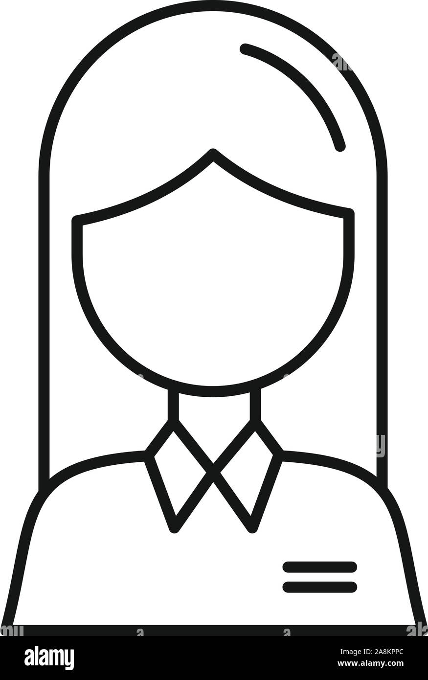Frau avatar Symbol. Umrisse Frau avatar Vektor Symbol für Web Design auf weißem Hintergrund Stock Vektor