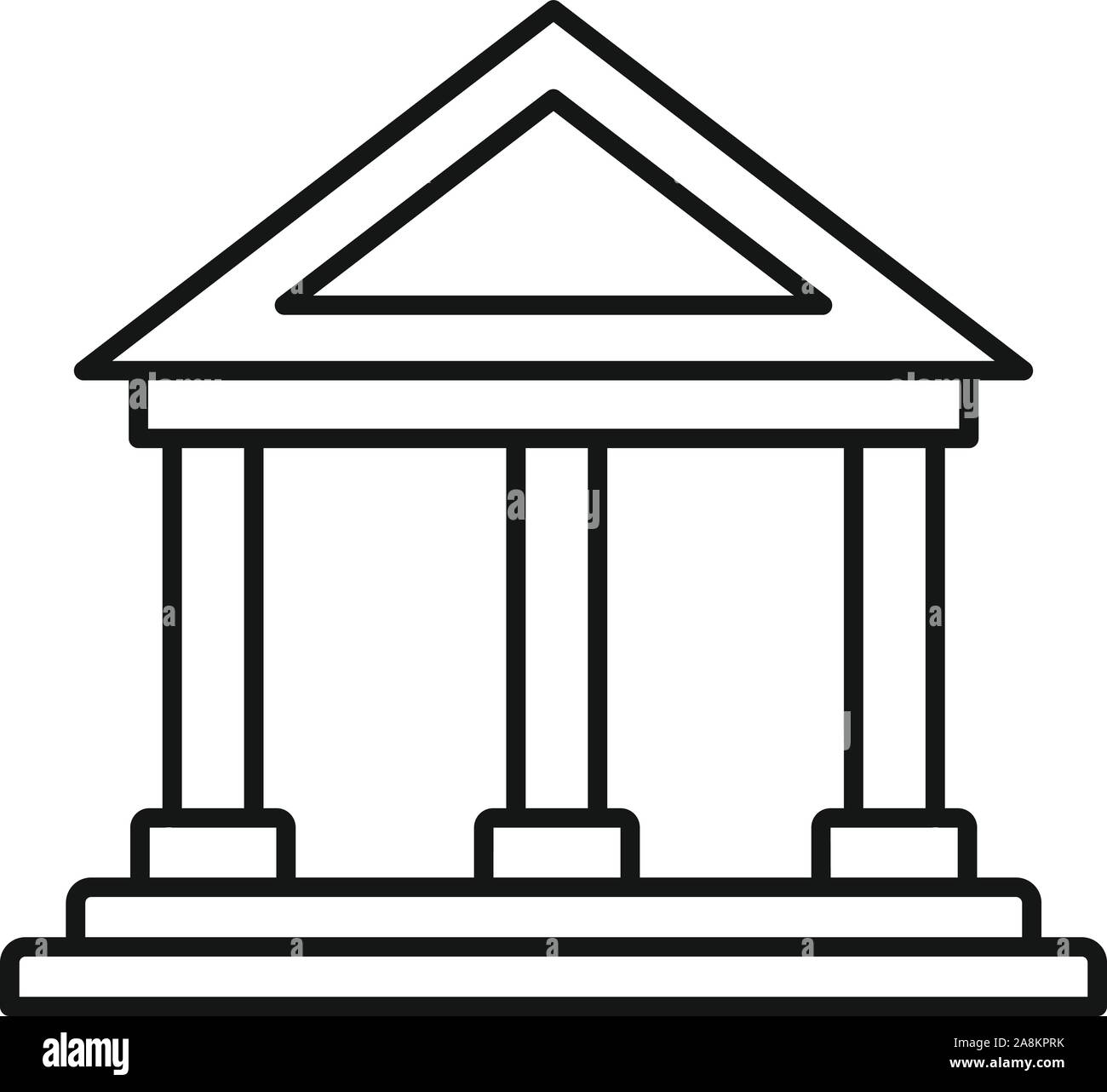 Bank Gebäude Symbol. Umrisse Bank Gebäude vektor Symbol für Web Design auf weißem Hintergrund Stock Vektor