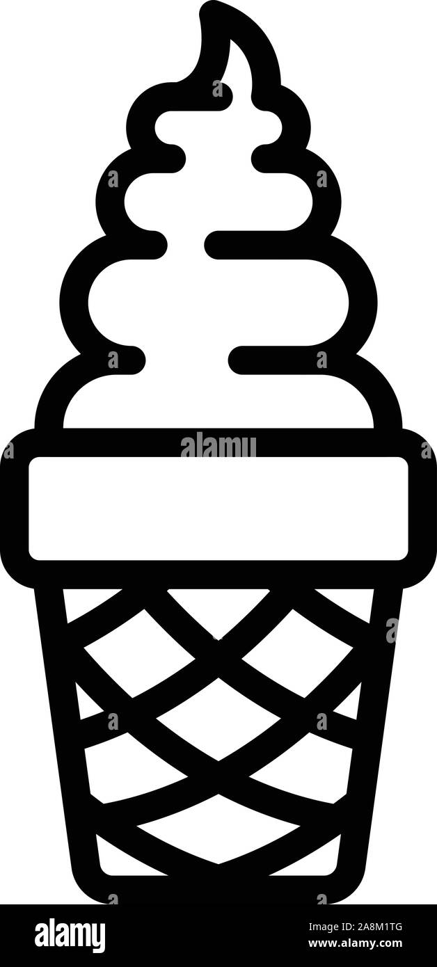 Vanille-Eis-Symbol, Umriss-Stil Stock Vektor