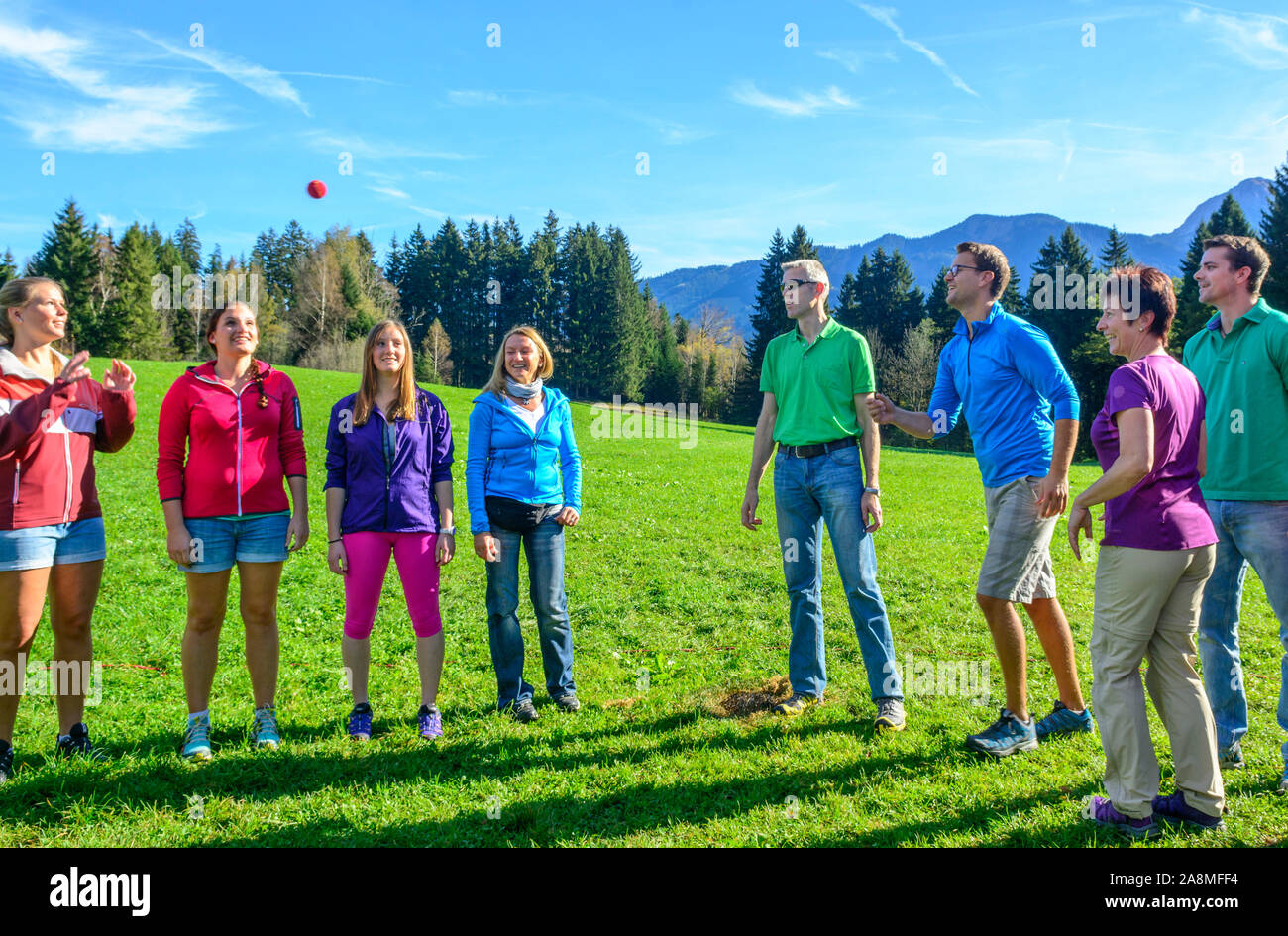 Teamtraining - Kennen lernen Stockfoto