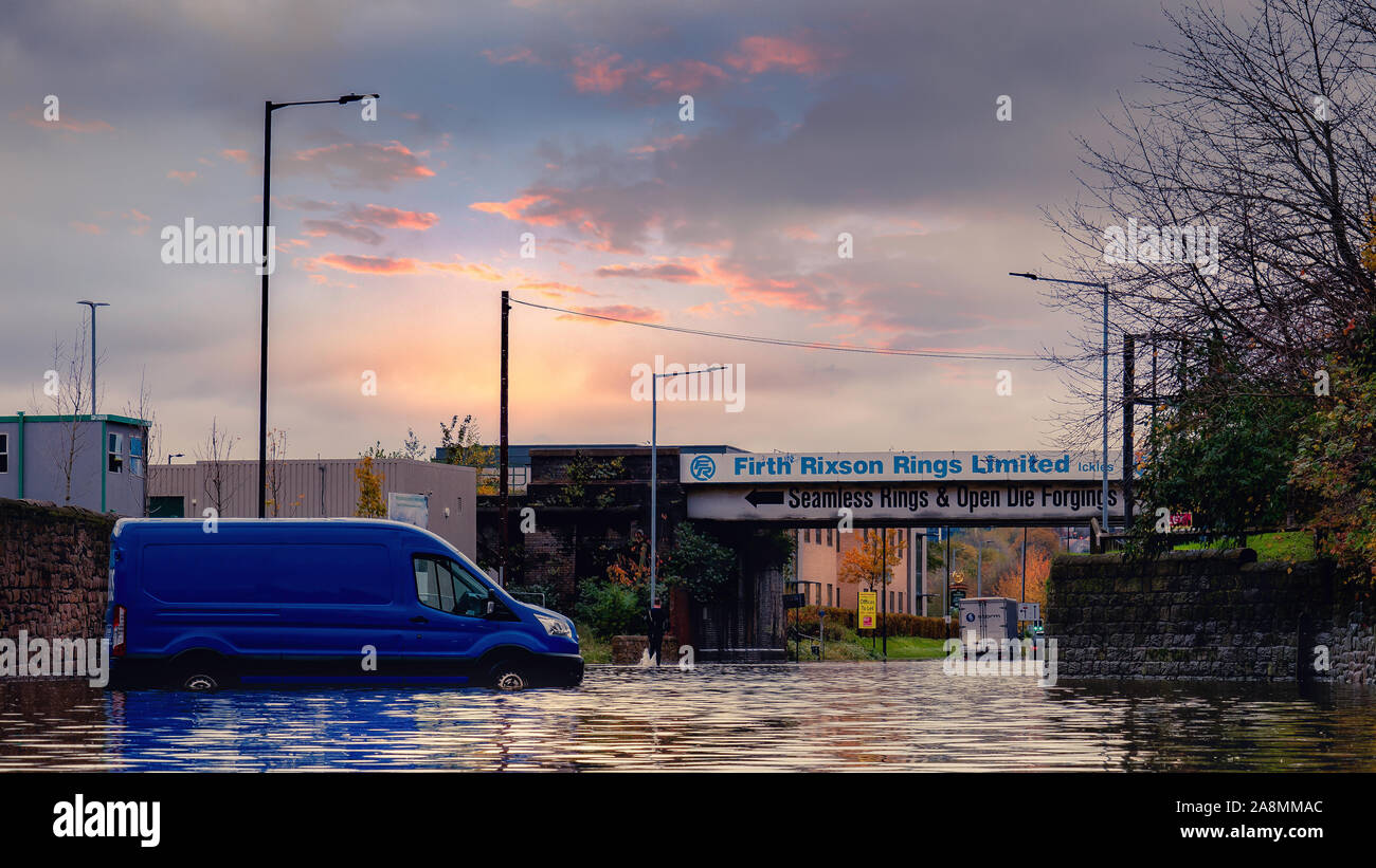 Rotherham Überschwemmungen 2019 Stockfoto