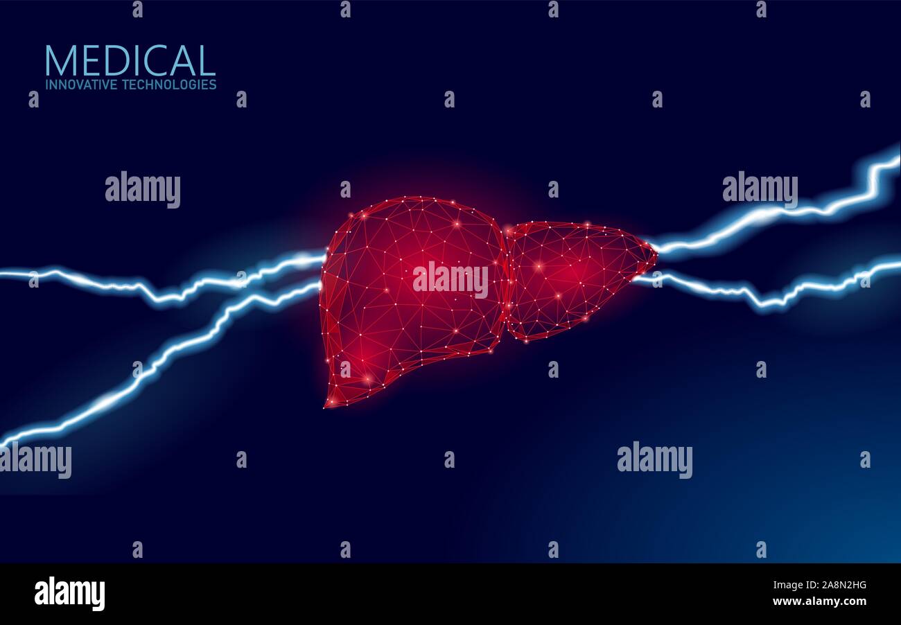 3D Medizin Leber Hepatitis Warnung. Menschliche Gesundheit Diagnostik Zirrhose Organsystem schmerzhafte Krankheit. Medizinische Therapie Verdauungs-Infektion Virus Stock Vektor