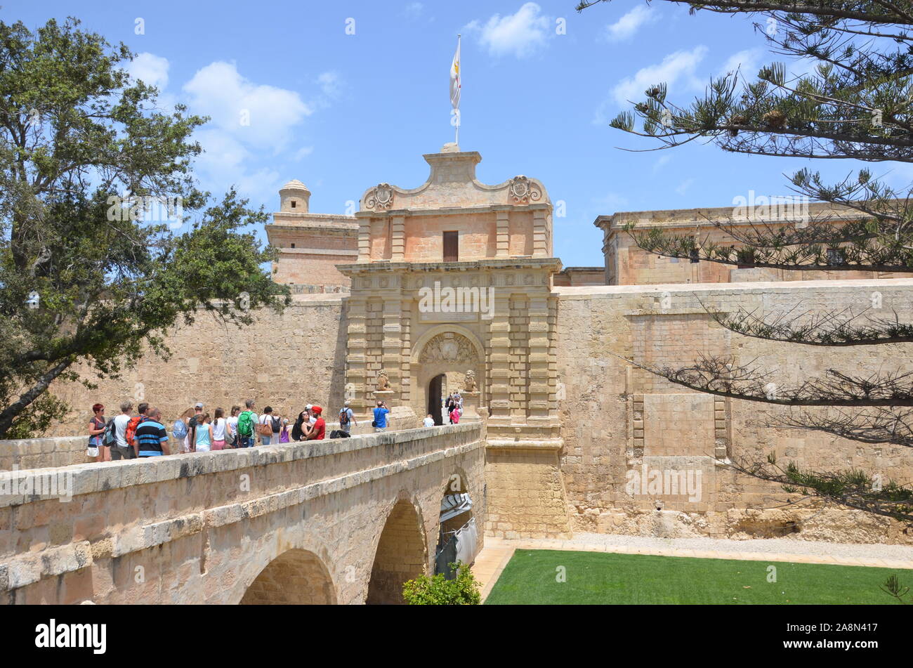 City Gate von Mdina, die Stille Stadt, "Malta Stockfoto