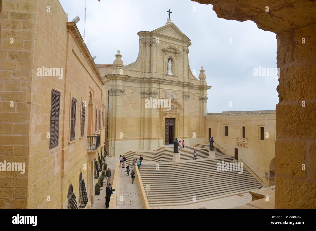 Die Kathedrale der Mariä Himmelfahrt in Victoria (Rabat), Gozo Stockfoto