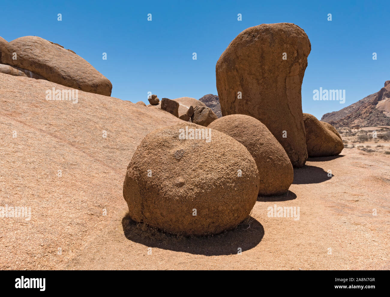 Felsformationen in Spitzkoppe Wüste Namib, Namibia Stockfoto