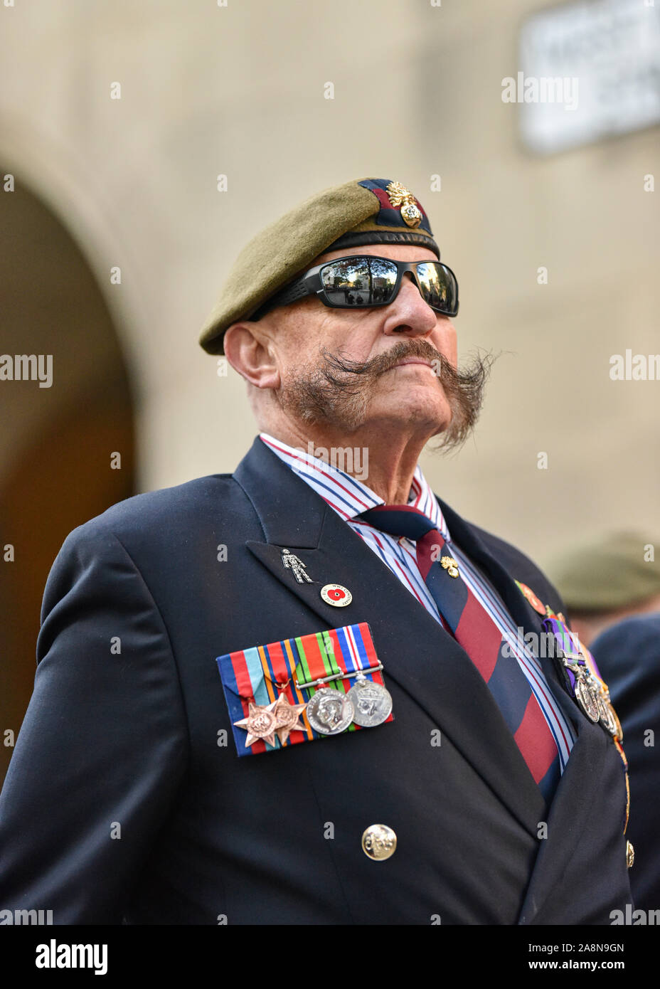 Manchester, Großbritannien. Sonntag, November 10th, 2019. Gedenkfeiern am heutigen Erinnerung Sonntag Parade. Credit: Kenny Braun/Alamy Leben Nachrichten. Stockfoto