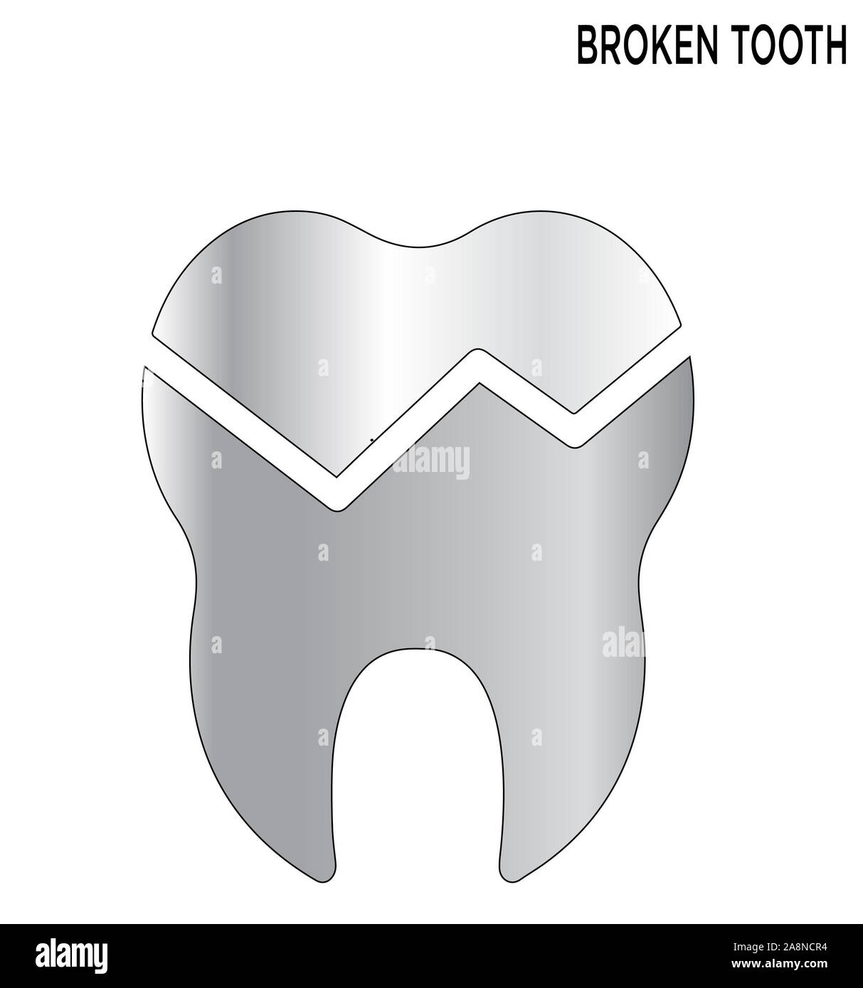 Gebrochene Zähne editierbare Symbol design Stockfoto