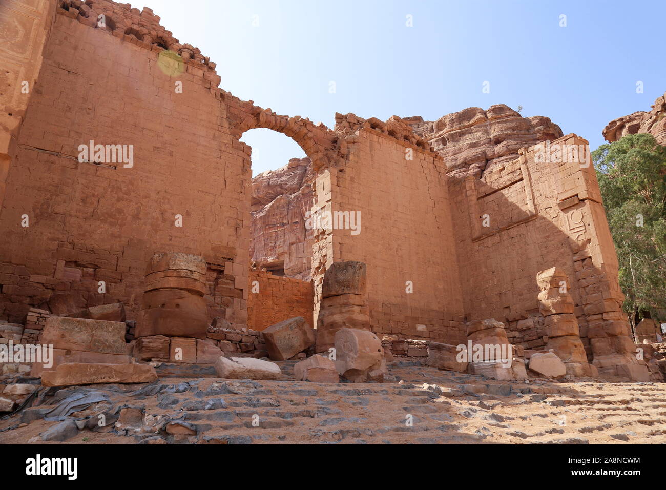 Qasr Al Bint (Tempel von Dushares), Petra, Wadi Musa, Governorat Ma'an, Jordanien, Naher Osten Stockfoto