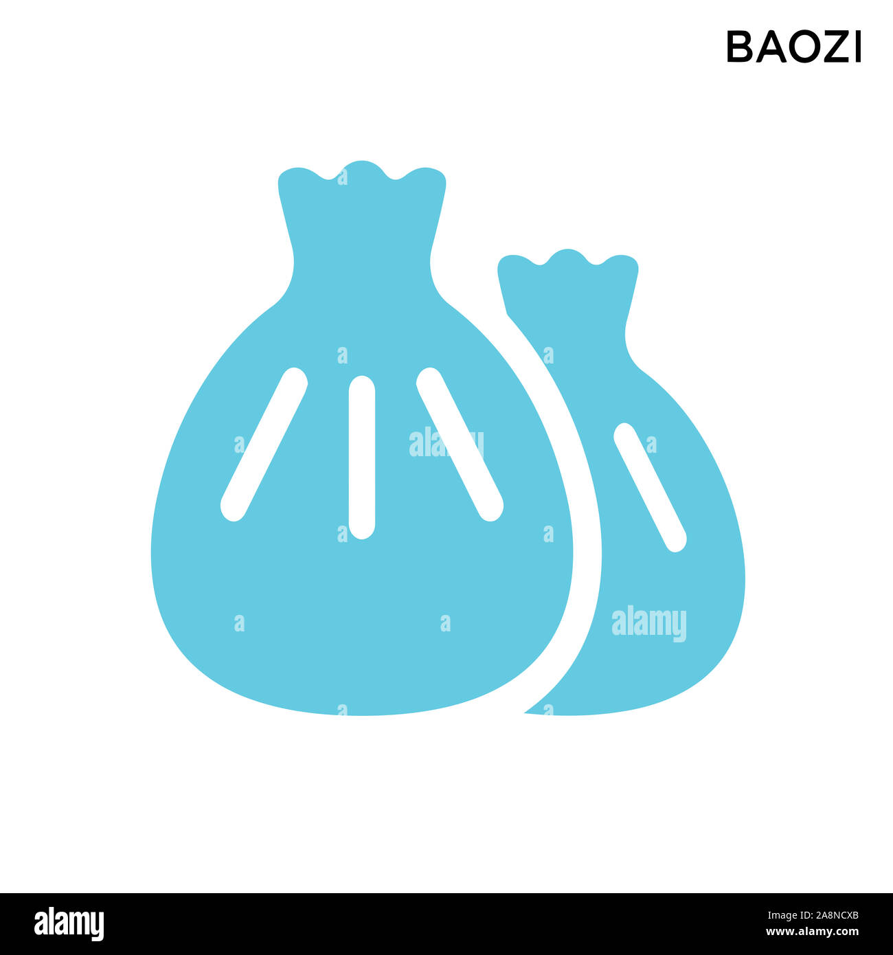 Baozi Symbol weißen Hintergrund einfaches Element Abbildung food Restaurant Konzept Stockfoto