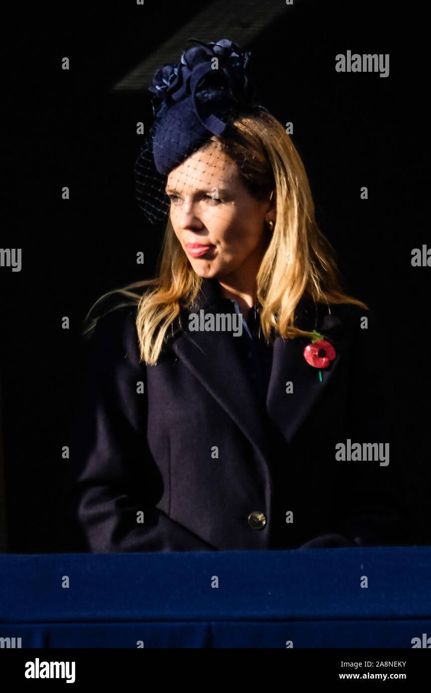 Whitehall, London, UK. 10. November 2019. Carrie Symonds nimmt an den Nationalen Dienst der Erinnerung an das Ehrenmal. Carrie Symonds ist Premierminister, Boris Johnson's Freundin. Bild von Julie Edwards./Alamy leben Nachrichten Stockfoto