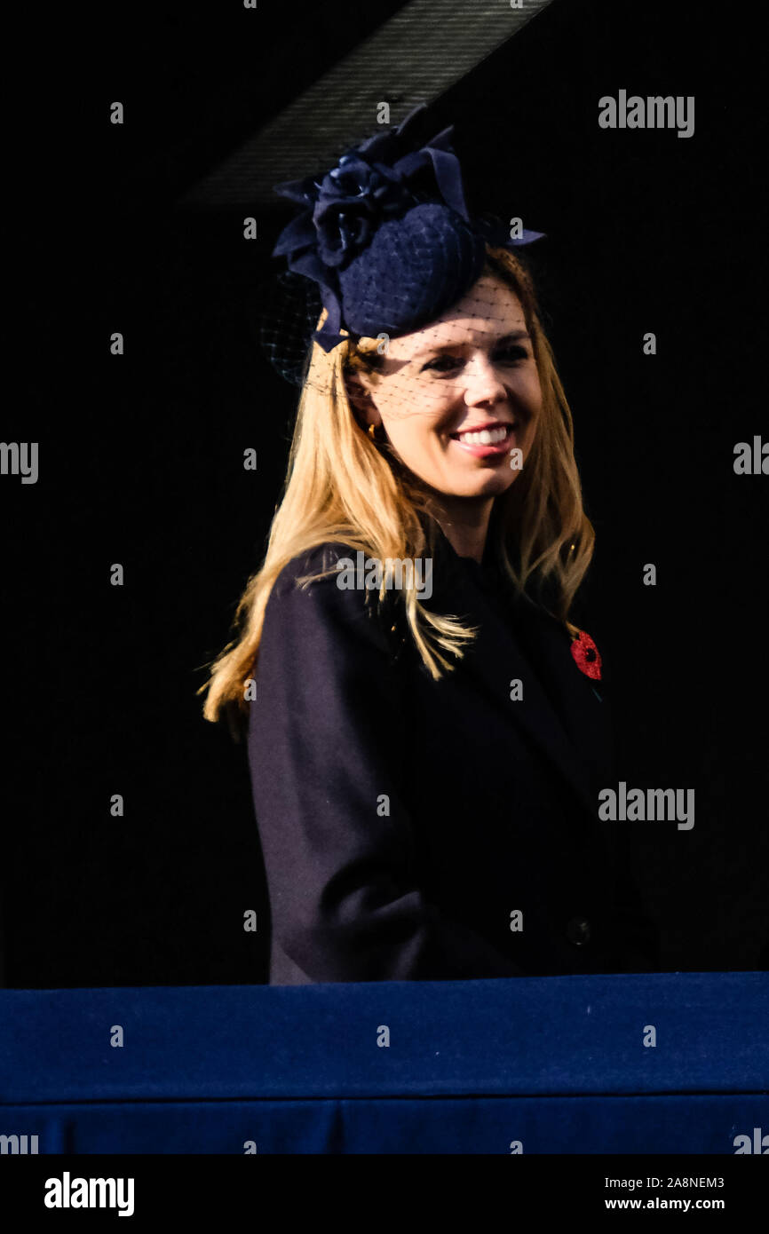 Whitehall, London, UK. 10. November 2019. Carrie Symonds nimmt an den Nationalen Dienst der Erinnerung an das Ehrenmal. Carrie Symonds ist Premierminister, Boris Johnson's Freundin. Bild von Julie Edwards./Alamy leben Nachrichten Stockfoto