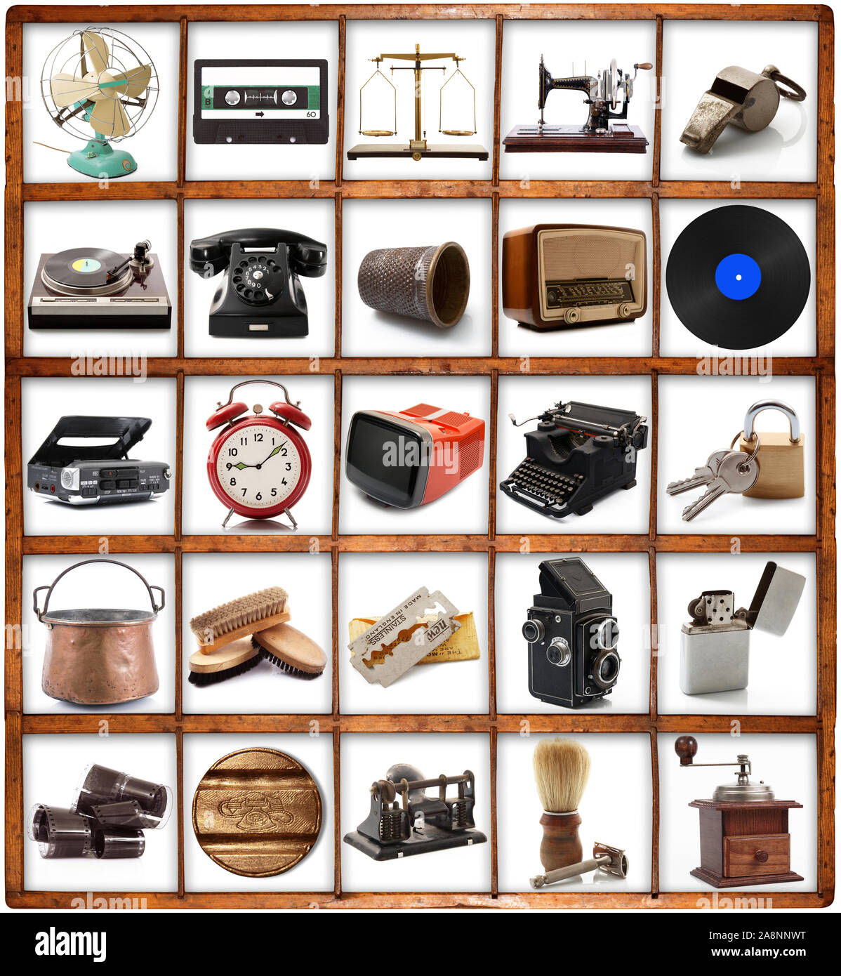 Ein original großen Jahrgang Objekte Sammlung Stockfoto