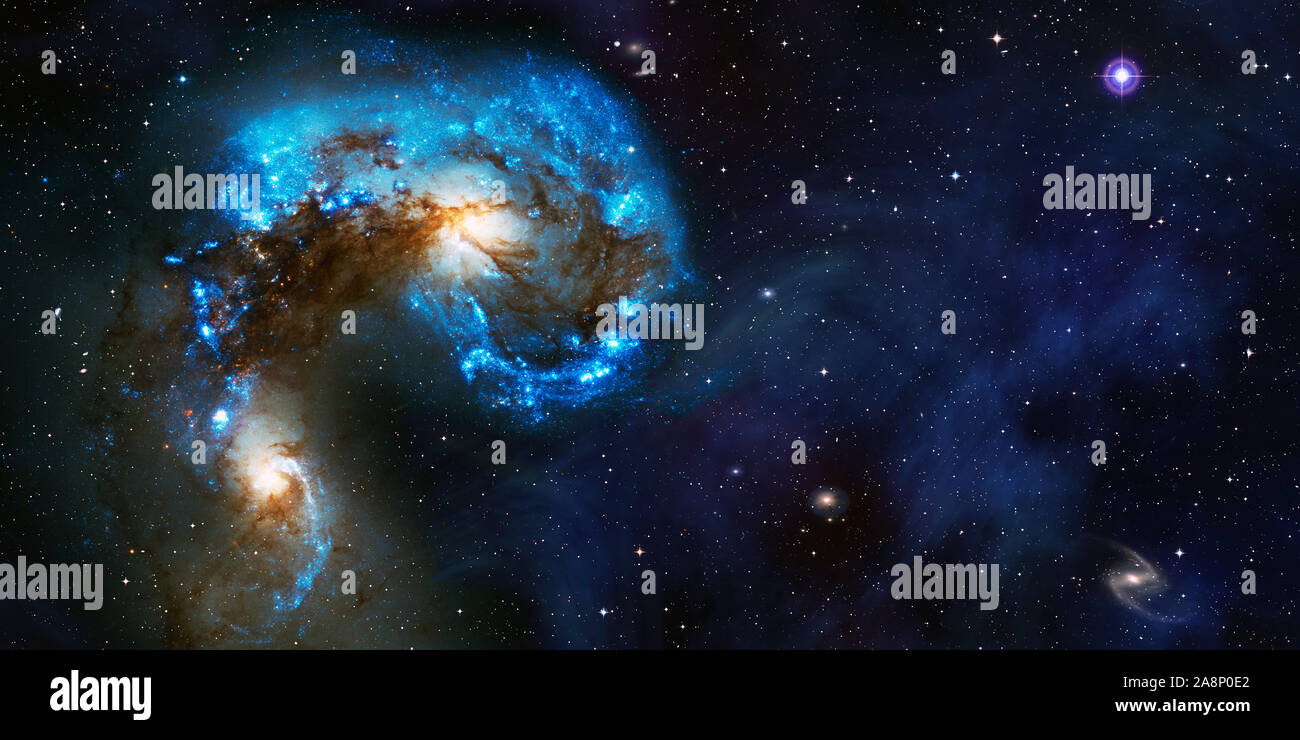 Platz kosmischen Hintergrund von Supernova Nebel und Sterne Feld mit Copyspace Stockfoto