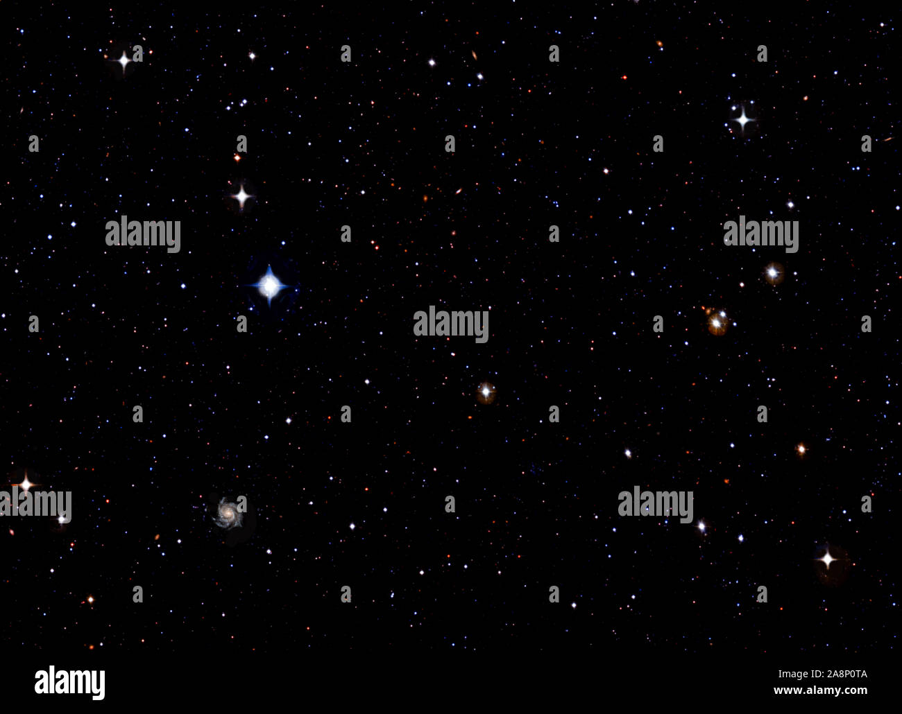 Star Feld raum Hintergrund. Das unendliche Universum abstrakte Sicht Stockfoto
