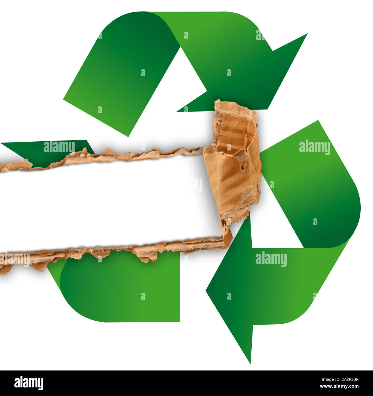 Recycling von Abfällen Symbol auf weißem Hintergrund Stockfoto