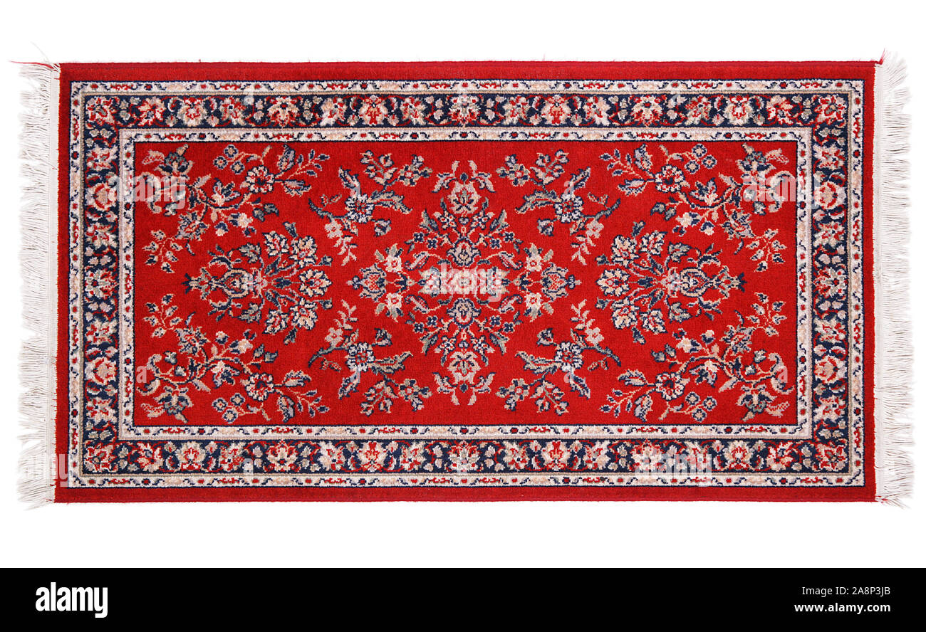 Einen kostbaren Perserteppich auf weißem Hintergrund Stockfoto