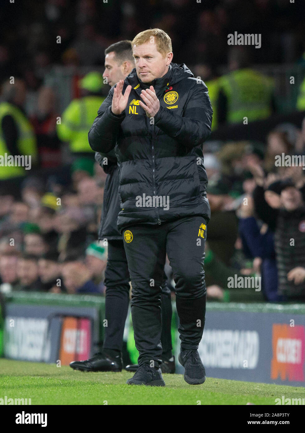 Celtic's Manager Neil Lennon während der LADBROKES Scottish Premier League Spiel im Celtic Park, Glasgow. Stockfoto