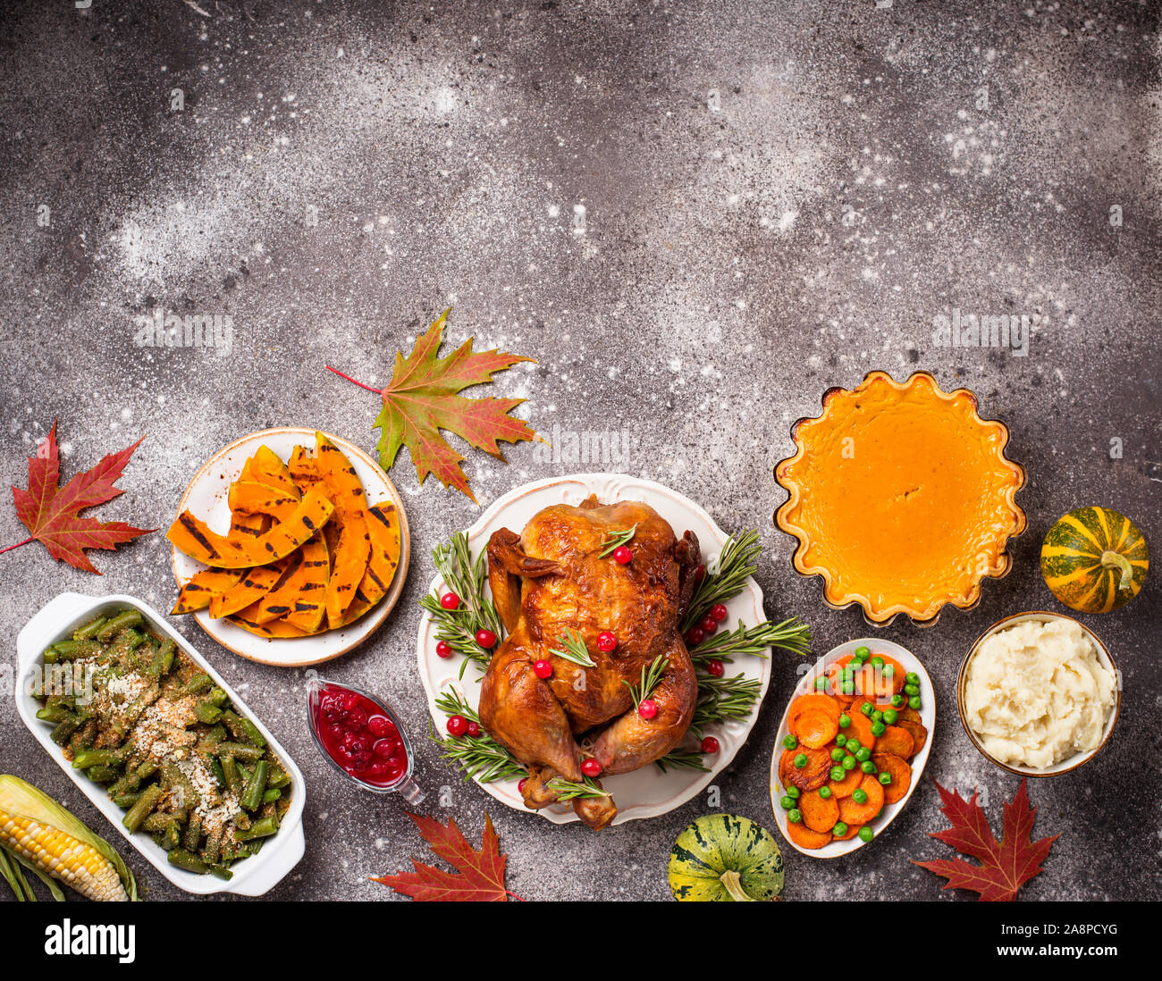 Thanksgiving Tag traditionellen festlichen Abendessen Stockfoto