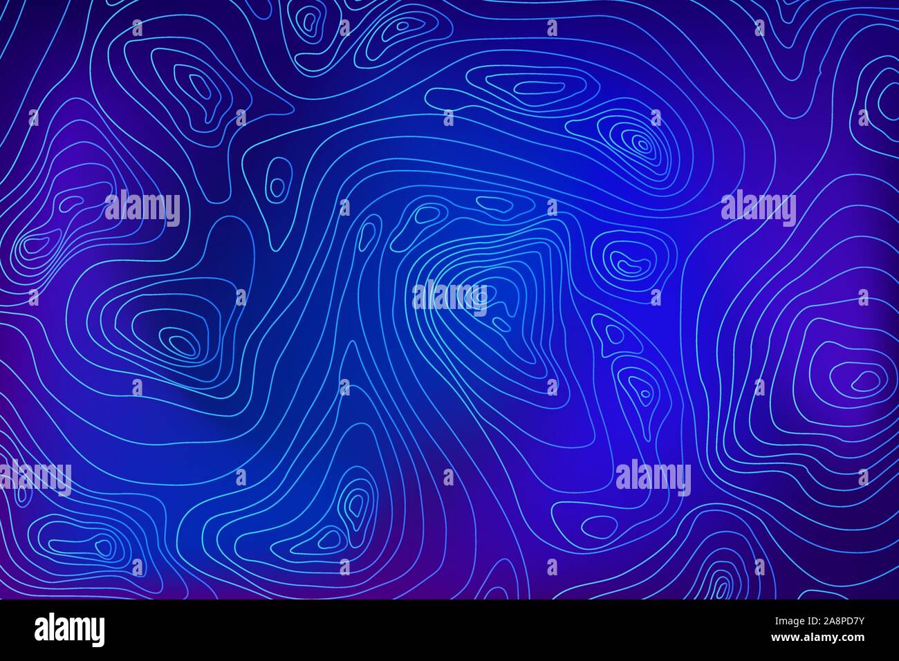 Blau Topographie Relief. Umrisse Kartographie Landschaft. Karte Moderne poster Design. Vector Illustration Stock Vektor