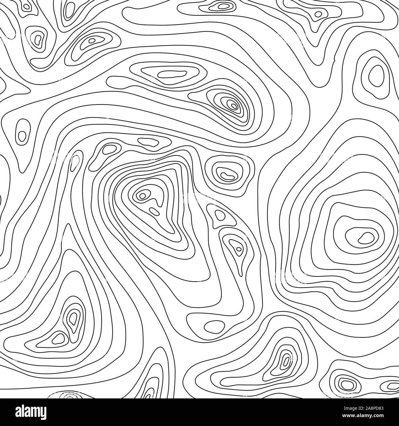 Welligen Topographie Relief. Umrisse Kartographie Landschaft. Karte Moderne poster Design. Vector Illustration auf weißem Hintergrund Stock Vektor