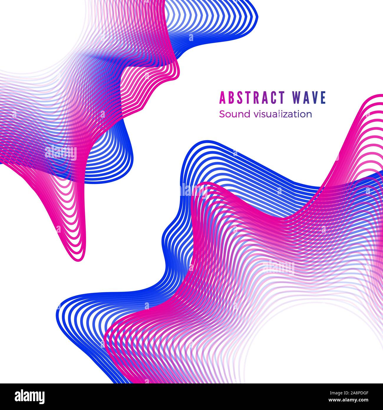 Abstrakte Farbe Musik Album Cover. Digital Sound wave Visualisierung. Audio Equalizer auf weißem Hintergrund. Vektor Stock Vektor