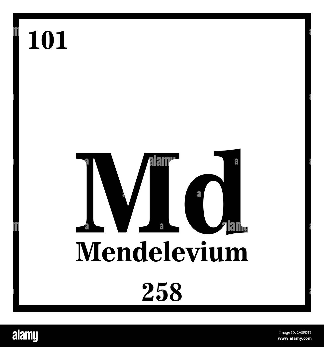 Mendelevium Periodensystem der Elemente Vektor-illustration eps 10. Stock Vektor