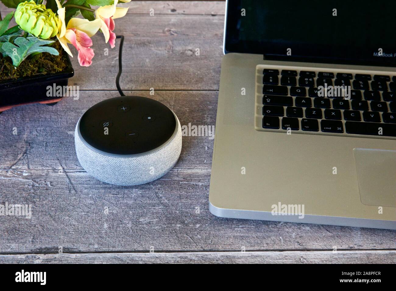 Amazon Echo Dot (3. Generation) - Smart-Lautsprecher mit Alexa Stockfoto