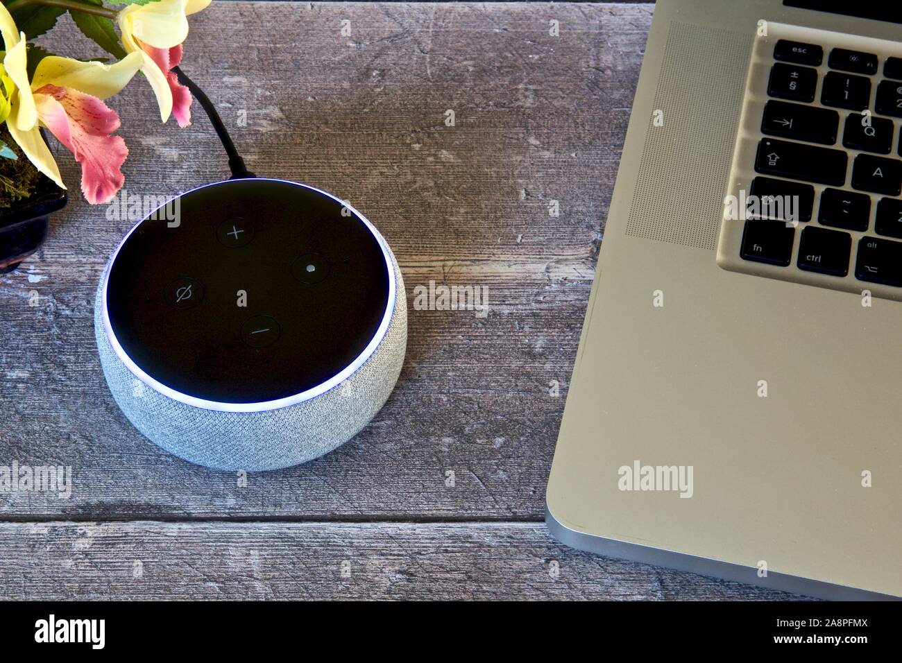 Amazon Echo Dot (3. Generation) - Smart-Lautsprecher mit Alexa Stockfoto