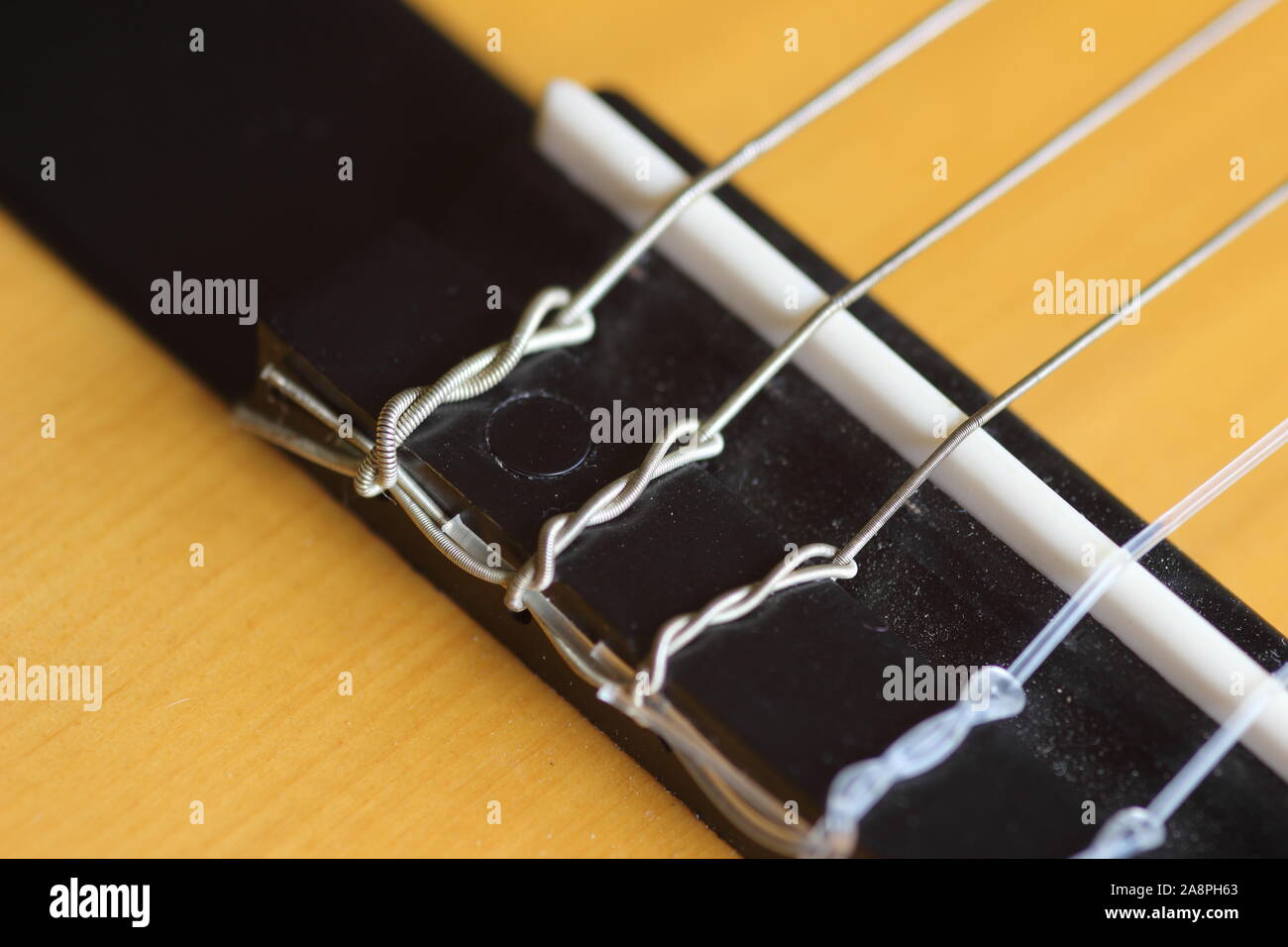 Gitarre Resonanzboden detail Stockfoto