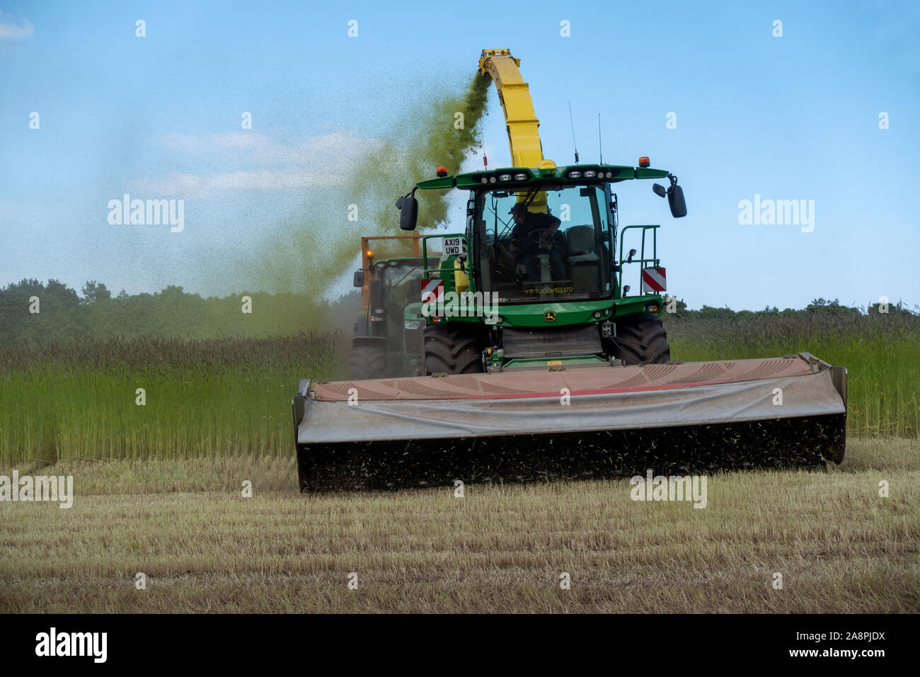 Mit der Ernte der jeweiligen Frucht begonnen wird Biogas zu produzieren Stockfoto