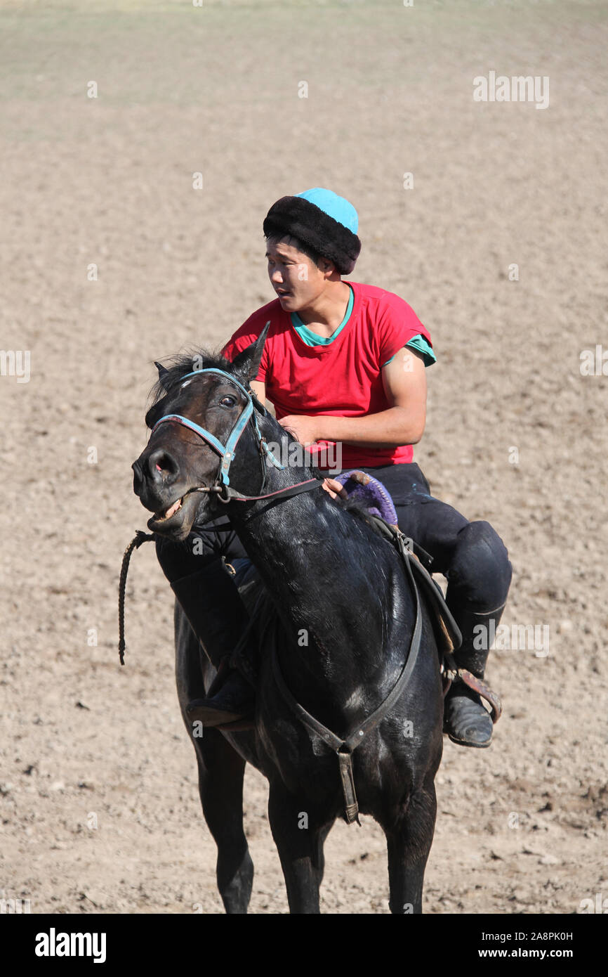 Kirgisische Pferd Reiter Stockfoto
