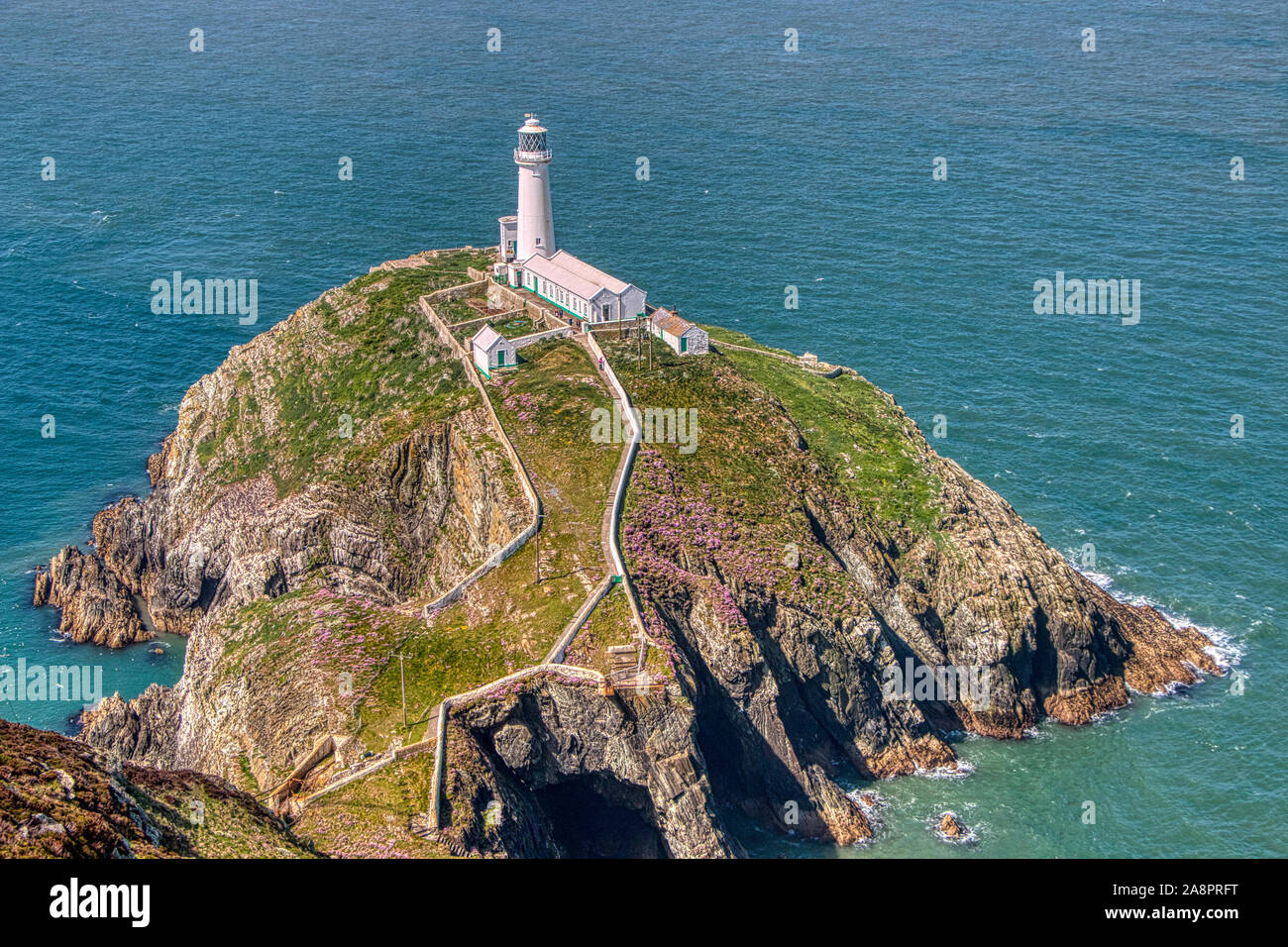 South Stack Leuchtturm, Anglesey, Nordwales Stockfoto
