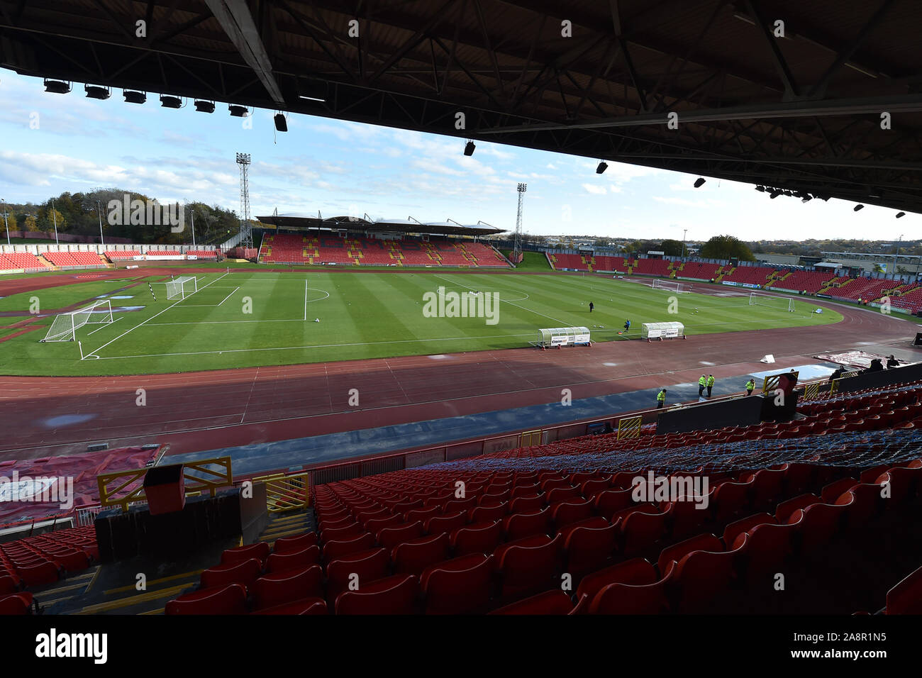Gateshead, Großbritannien. 10 Nov, 2019. GATESHEAD, ENGLAND - 10. NOVEMBER GV der Gateshead Stadium vor dem FA Cup Runde 1 Match zwischen Gateshead und Oldham Athletic an der Gateshead International Stadium, Gateshead am Sonntag, den 10. November 2019. (Credit: Eddie Garvey | MI Nachrichten) das Fotografieren dürfen nur für Zeitung und/oder Zeitschrift redaktionelle Zwecke verwendet werden, eine Lizenz für die gewerbliche Nutzung Kreditkarte erforderlich: MI Nachrichten & Sport/Alamy leben Nachrichten Stockfoto