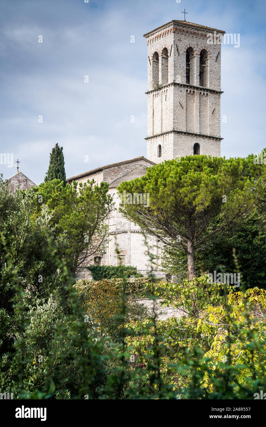 Kirche der Heiligen Maria 'Maggiore', Assisi, Umbrien, Italien, Europa. Stockfoto