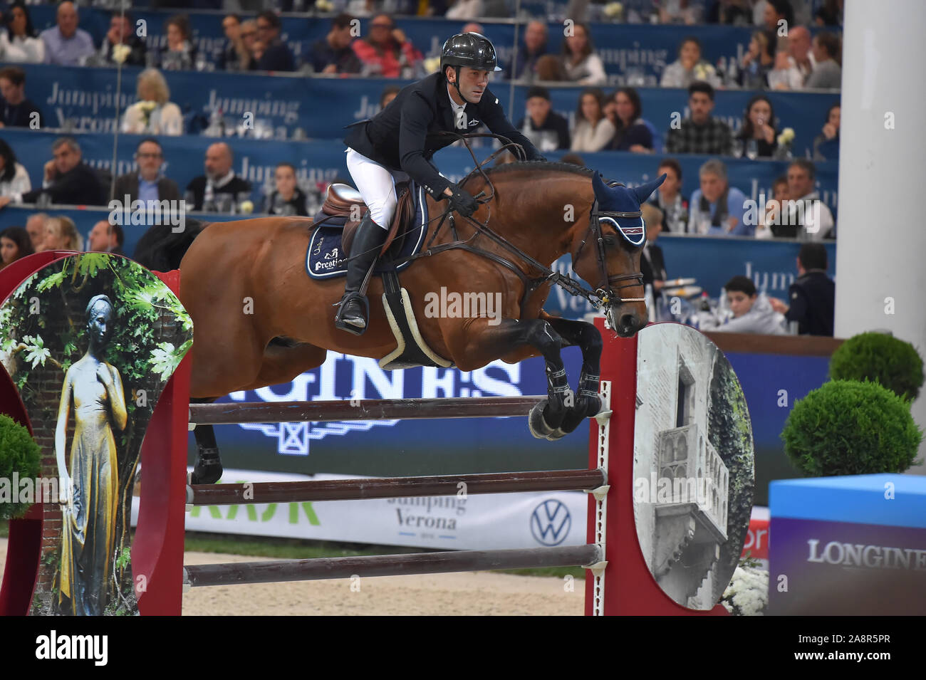 2019 jumping Verona CSI5*-w Premio n. 7 Gran Premio Longines fei jumping Wm - categoria Mista-tab a-h. 16 Italien pisani Riccardo in Sella ein c Stockfoto